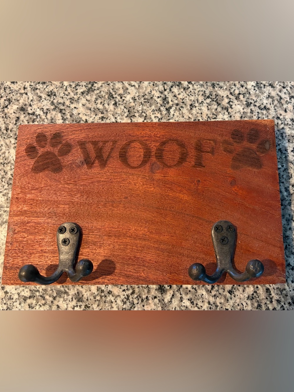 Wooden 'Woof' Wall Hook Rack